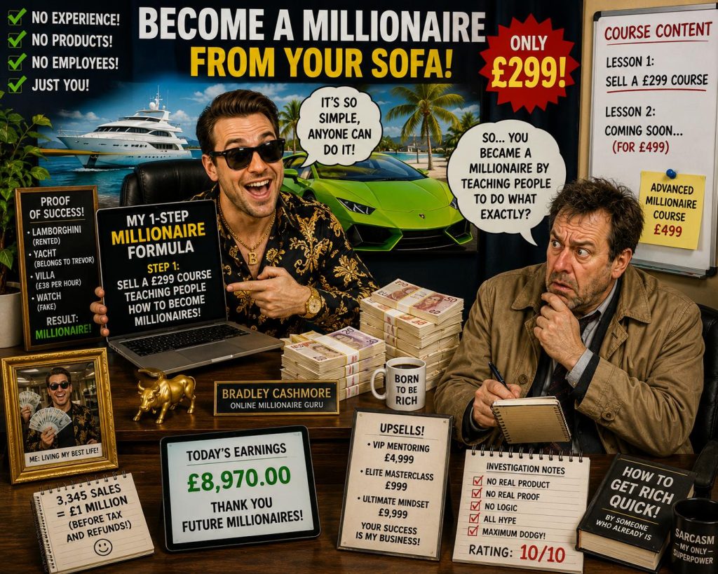 A £299 COURSE ABOUT BECOMING A MILLIONAIRE.