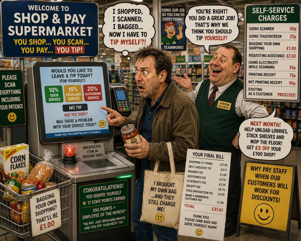 20% suggested tip at its self-checkout machines